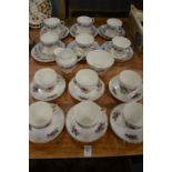 Floral decorated tea cups and saucers etc.