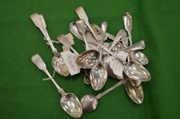A quantity of silver spoons.