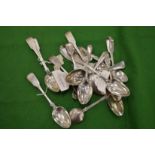 A quantity of silver spoons.