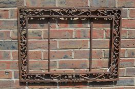 A cast iron frame.