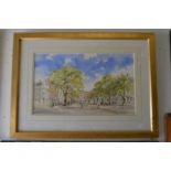 Sloane Square, Chelsea and Embankment Gardens, Chelsea, watercolours, signed.