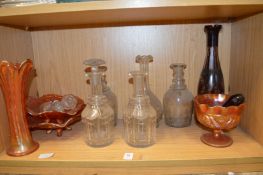 Cut glass decanters etc.