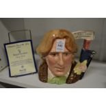 Royal Doulton character jug of Oscar Wilde complete with certificate.