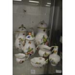 A group Herend porcelain items to include large and small coffee pots, jug etc.