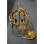 A Georgian style brass hall lantern.