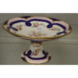 A floral and gilt decorated porcelain comport.