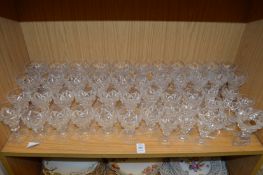 A quantity of John Walsh cut glassware.