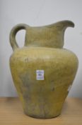 A large pottery jug.