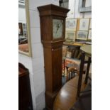 A 19th century oak 30 hour longcase clock with painted square dial.