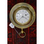 A brass Sedan clock (later quartz movement).