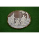 A large Victorian oval cameo brooch.