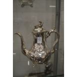 A Victorian plated coffee pot.