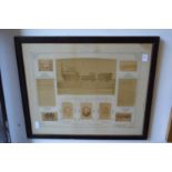 Photographic prints relating to the first engine employed on a public railway, framed and glazed.