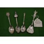 A Dutch silver spoon and three others.
