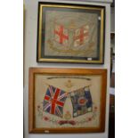 Two regimental embroidered pictures.