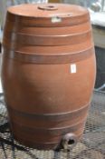 A large salt glazed barrel.