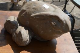 A Doulton pottery model of a female rabbit and her young.