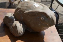 A Doulton pottery model of a female rabbit and her young.