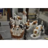 A good collection of Royal Doulton porcelain figures of playful puppy dogs.