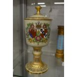 A Spode Commemorative porcelain goblet and cover, The Wedding of Charles Prince of Wales and Lady