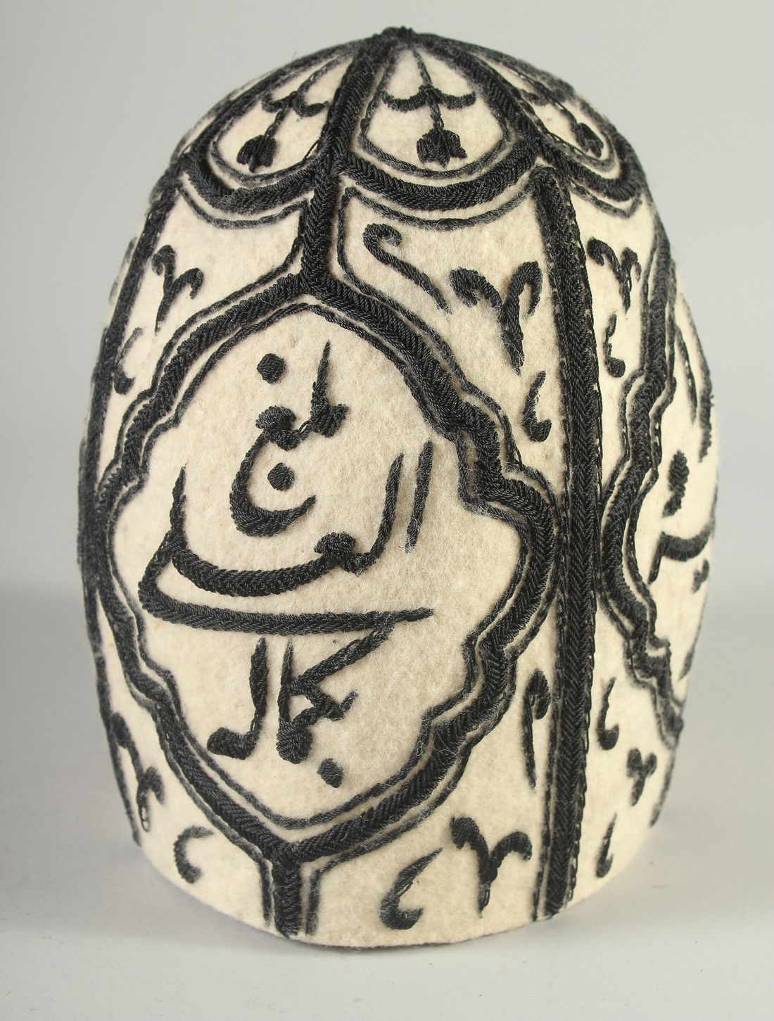 A 20TH CENTURY EMBROIDERED DERVISH HAT.