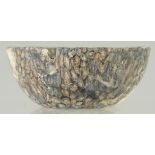 A RARE EARLY ISLAMIC MOSAIC GLASS BOWL, (af), 9.5cm diameter.