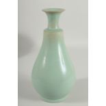 A CHINESE CELADON VASE, 27cm high.