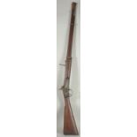 A VOLUNTEER ENFIELD 2 BAND PERCUSSION RIFLE. 49" overall, rifled 5 groove 33" .577 barrel, ladder
