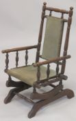 A SMALL AMERICAN ROCKING CHAIR.