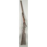 A SHAPE'S MODEL 1863 MILITARY CARBINE. 39" overall with 22" .50 barrel retained by a single band,
