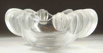 A GOOD HEAVY LALIQUE CANNES CIGAR ASHTRAY. Etched: Lalique, France. 20cm diameter.