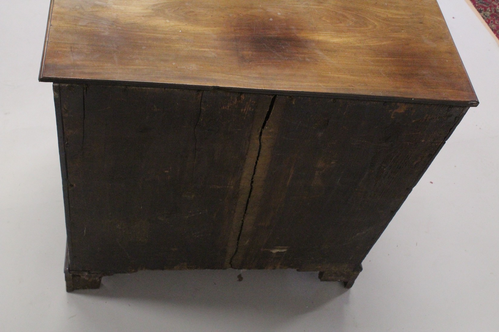 A GOOD GEORGE III MAHOGANY KNEEHOLE DESK with plain top, three small drawers either side of the - Image 9 of 10