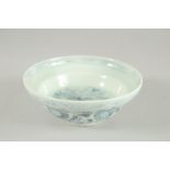 A CHINESE BLUE AND WHITE PORCELAIN BOWL. 17.5cm diameter.