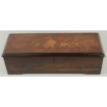 A GOOD SWISS MUSICAL BOX in an inlaid rosewood case, playing 8 airs. Drum 10.75ins long, case 1ft