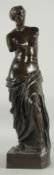 A GOOD 19TH CENTURY BRONZE VENUS-DE-MILO on a square base. 2ft 2ins high.