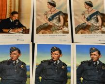 A collection of War Office propaganda posters of the Royal family and Air Chief Marshal Sir Arthur
