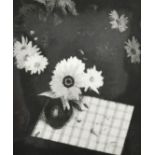 Jeff Clarke (b.1934) A bowl of flowers on a checkered table top, etching and aquatint, signed in