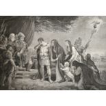 Gustave Dore etching, 'The Neophyte', plate size 28" x 32", (71x81.5cm) and another French engraving
