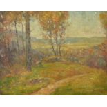 Circa 1900 French School, a view of a path by trees, oil on canvas, 16" x 20" (41 x 51cm), (