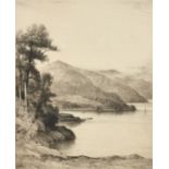 John Fullwood (1854-1931), 'Loch Lomond', drypoint etching, signed and inscribed in pencil, 12" x