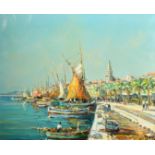 Maurice Barle (1903-1961), a view of St. Tropez, oil on canvas, signed, 20" x 24" (50 x 61cm).