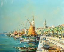 Maurice Barle (1903-1961), a view of St. Tropez, oil on canvas, signed, 20" x 24" (50 x 61cm).