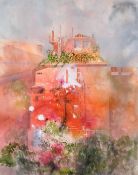 Greta Tomlinson (1927-2021), 'Cassina Rosa Roma', watercolour, signed and dated 1991, 22" x 17" (