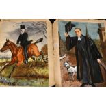 A folio of Oxford men, three watercolours Great Guns of Oxford, two watercolours, Celebrated