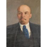 20th Century Soviet School, Head and shoulders portrait of Lenin, oil on canvas, 37.75" x 28", (