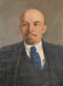 20th Century Soviet School, Head and shoulders portrait of Lenin, oil on canvas, 37.75" x 28", (