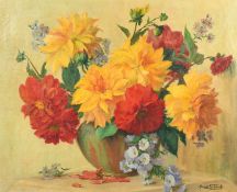 Maurice Schwab (20th Century) French, a still life of mixed flowers, oil on canvas, signed, 19.75