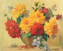 Maurice Schwab (20th Century) French, a still life of mixed flowers, oil on canvas, signed, 19.75" x