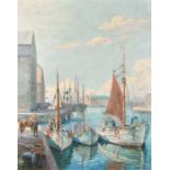 Robert Panitzsch (1879-1949) Danish, Fishing vessels at Copenhagen harbour, signed and dated '40,