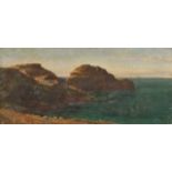 Late 19th Century School, a west country coastal scene, oil on canvas, indistinctly signed, 16" x